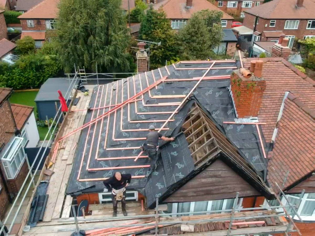 Full re-roof in progress